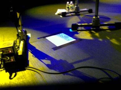 La Roux's setlist below the electronic drumpad